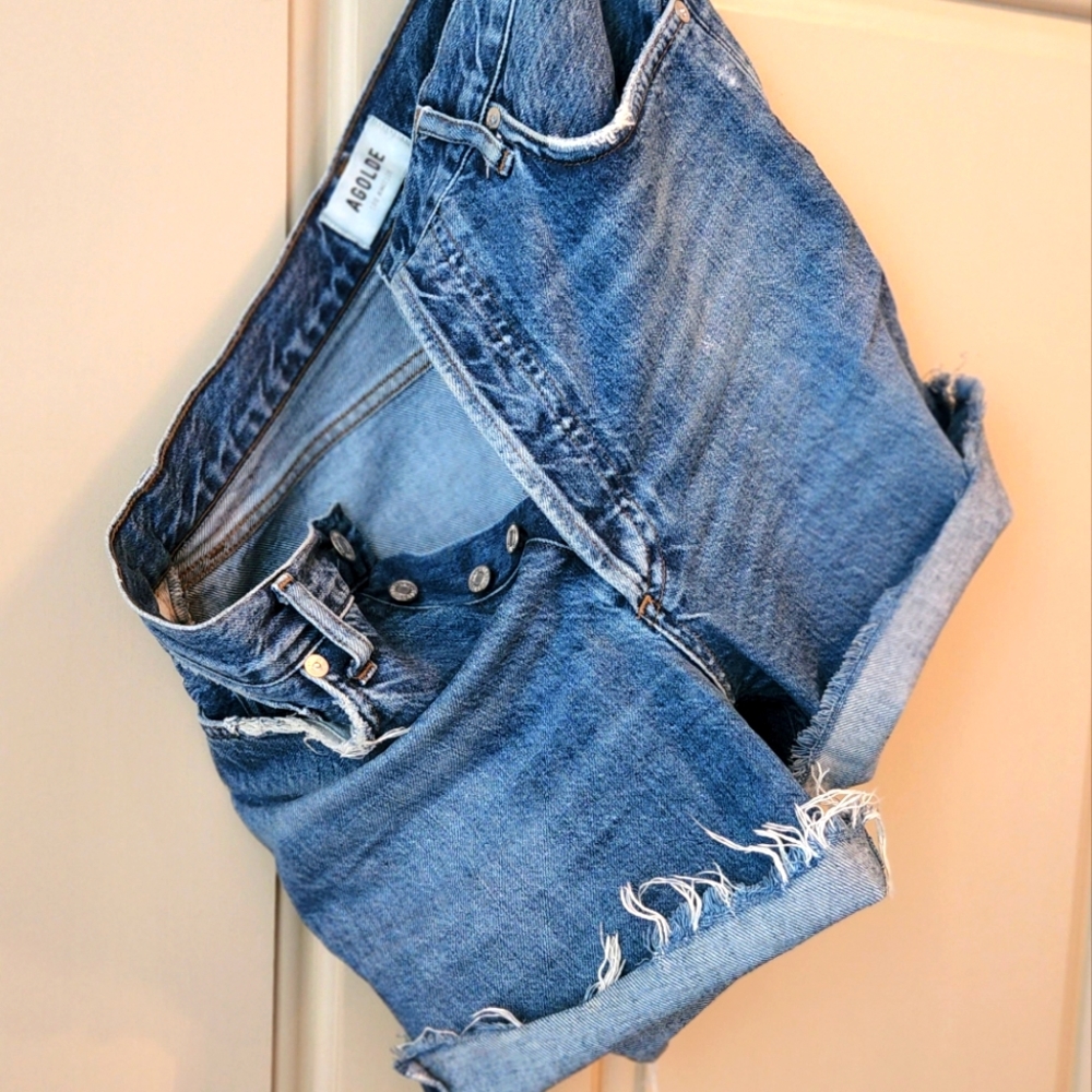 Agolde High Rise Ren Cut Off shorts Size 27 "Censor"